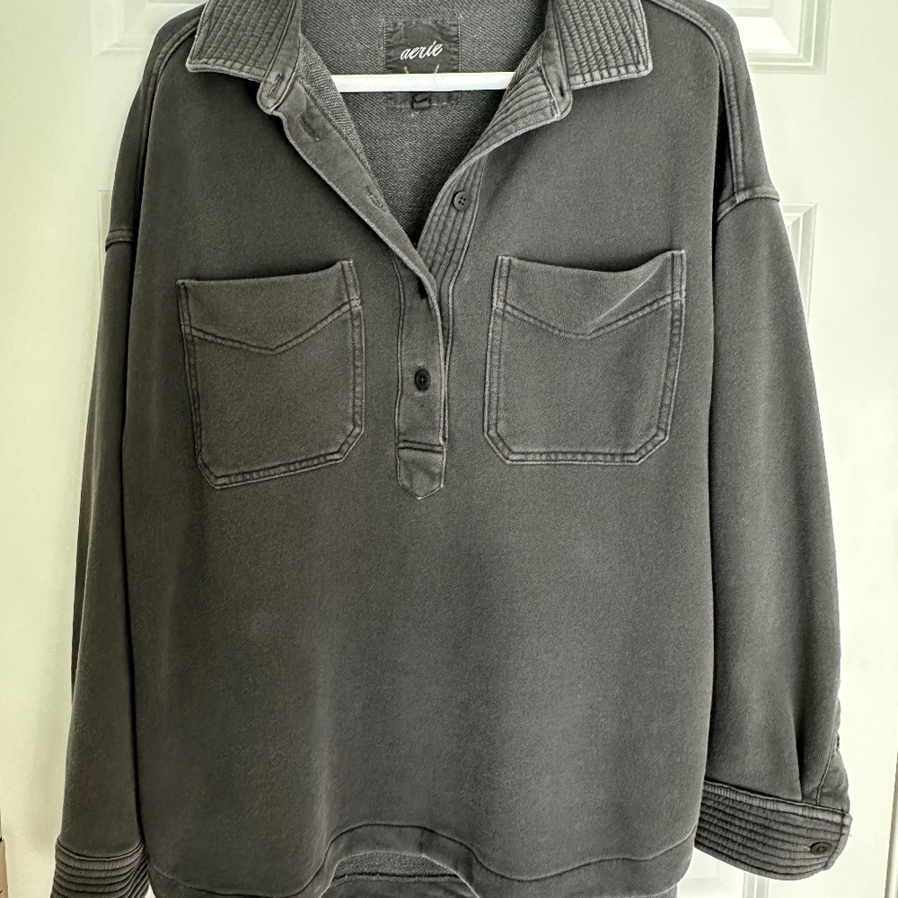 Aerie Popover Polo Sweatshirt